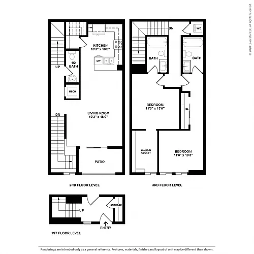 Floor plan Plan B1 - Townhome