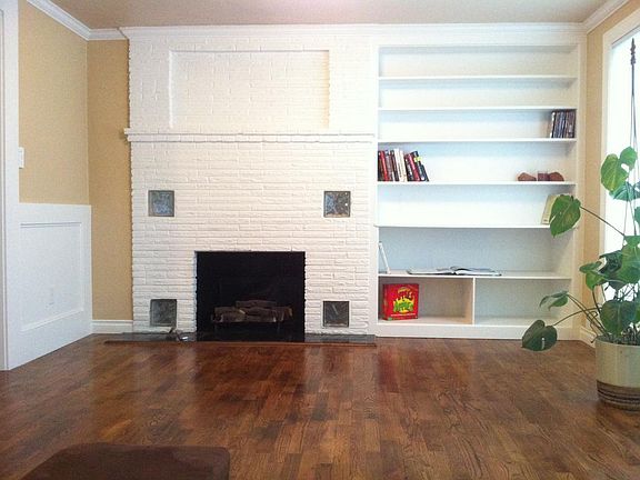 Fireplace and Built in Bookcase in Living Room