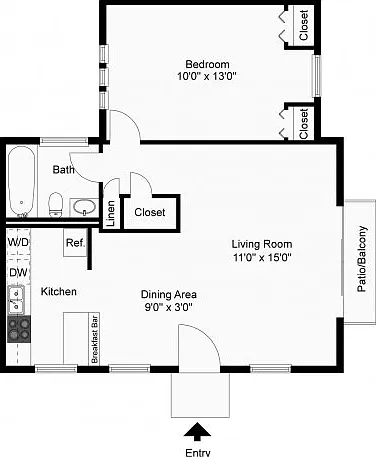 One bedroom floor plan One bedroom floor plan