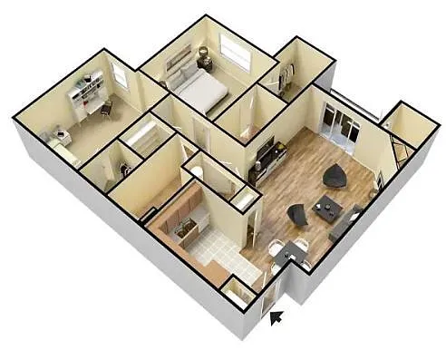 Floor plan B4 - 2 Bedroom - 2 Bathrooms