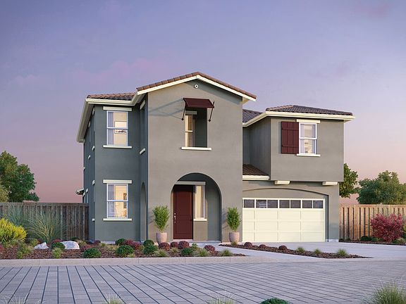 Early California Elevation of the Exterior Rendering of Residence Five at Chandler in Brentwood, CA