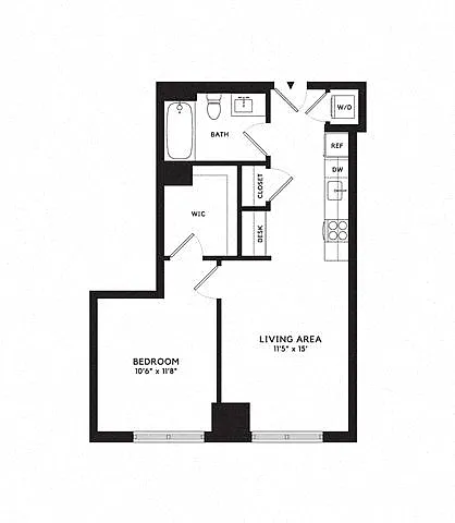 Floor plan 1J-C (Affordable Housing)