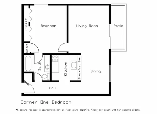 Floor plan Remodeled One Bedroom