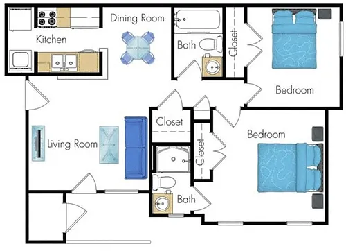 Floor plan Two Bedroom