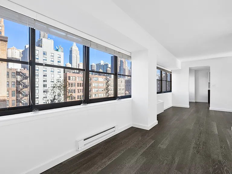 Large windows in hallway off living room