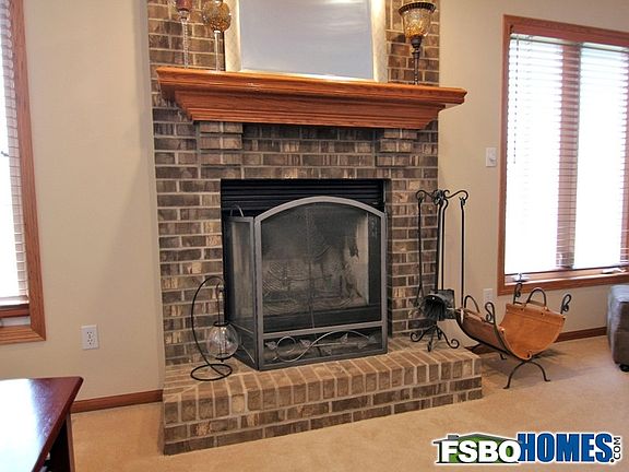 Wood Fireplace in Living Room