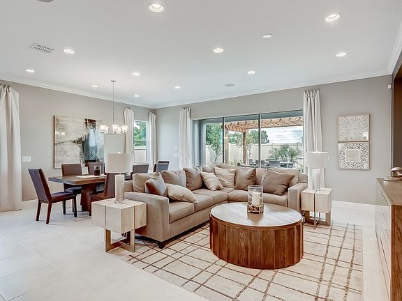 Great room adjacent to dining area