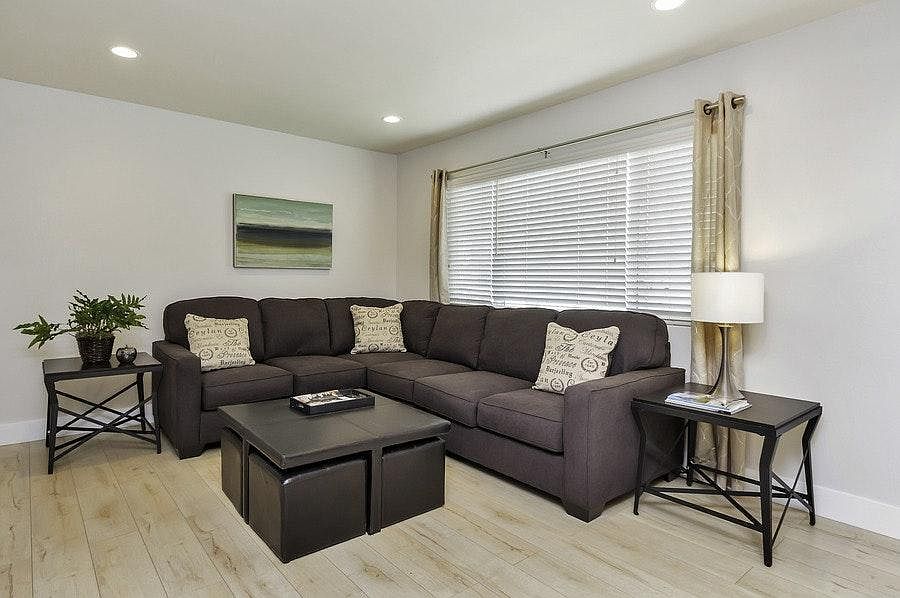 Bright custom designed living room