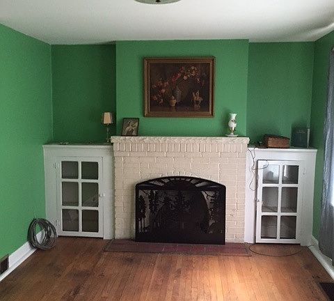 Living room and fireplace