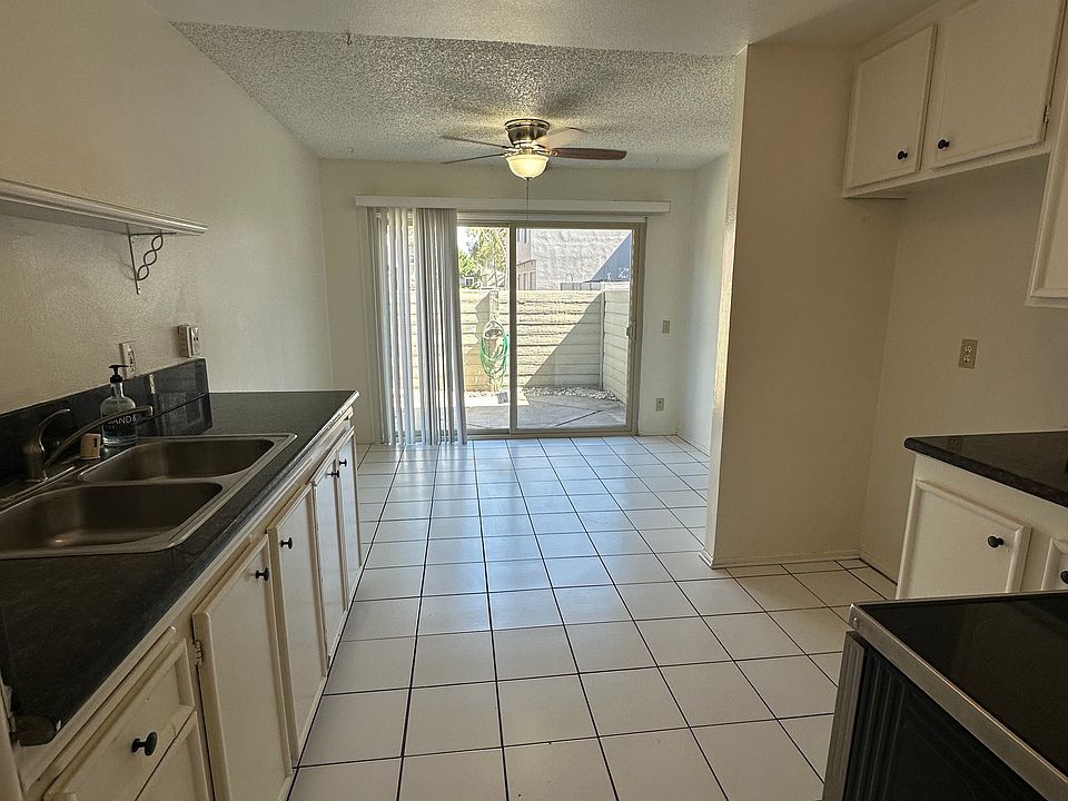 Kitchen with view of front patio.