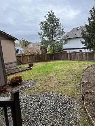 Large fenced backyard