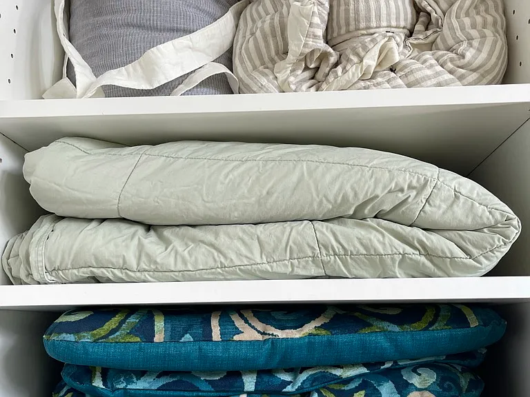 Extra blankets, cushions for outside chairs.