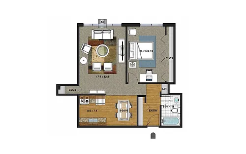 Floor plan 1 Bedroom