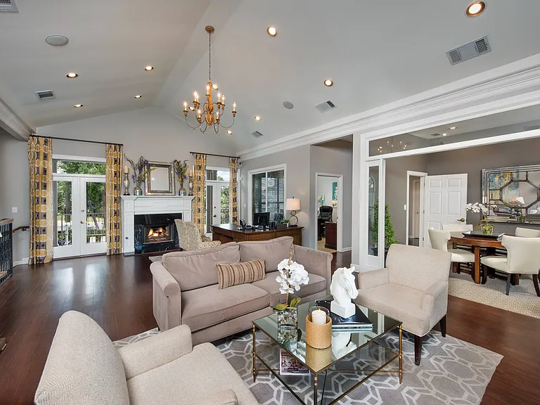Clubhouse Seating Area with Fireplace