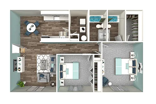Floor plan Two Bedroom Two Bathroom