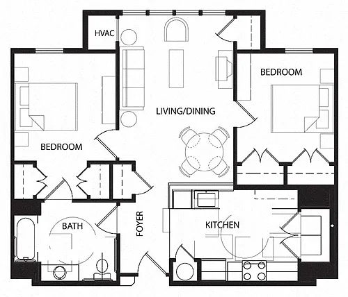 Floor plan Two Bedroom-C