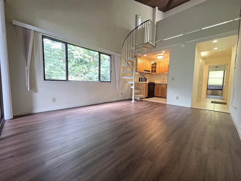 Living Room with Garden View and Loft