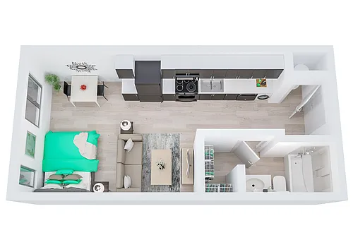 Floor plan Studio - The Micklin