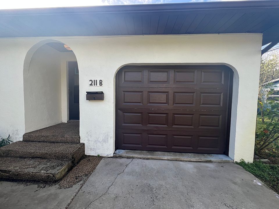Front door and attached garage