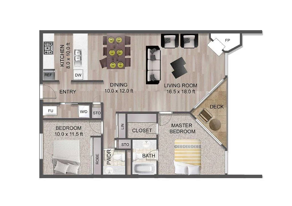 Floor plan 2x1.5 Bath