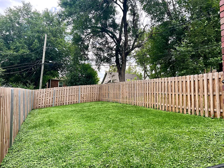 Fenced in back yard