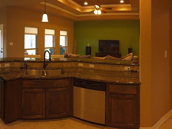 Open kitchen to living area