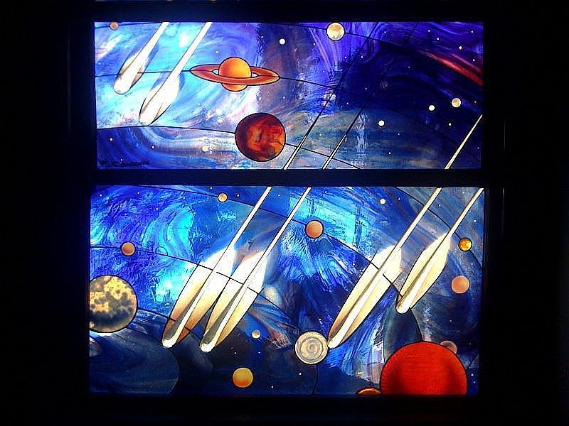 Stained glass in office