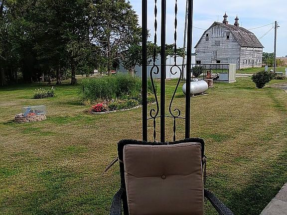 south from the porch