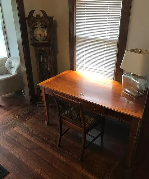 desk and office area