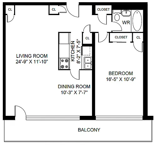 Floor plan 1 Bedroom