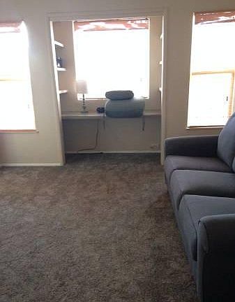 Second bedrm, has new sleeper sofa and new carpet