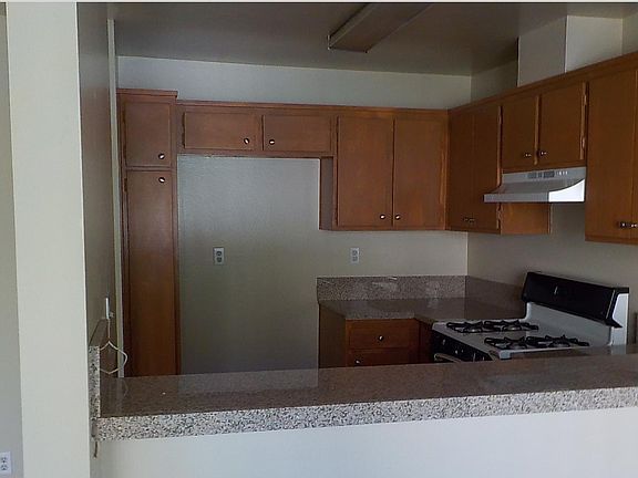 View of kitchen cabinets
