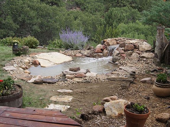 backyard pond view