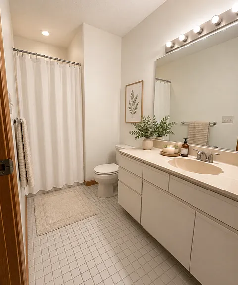 Master bathroom virtually staged