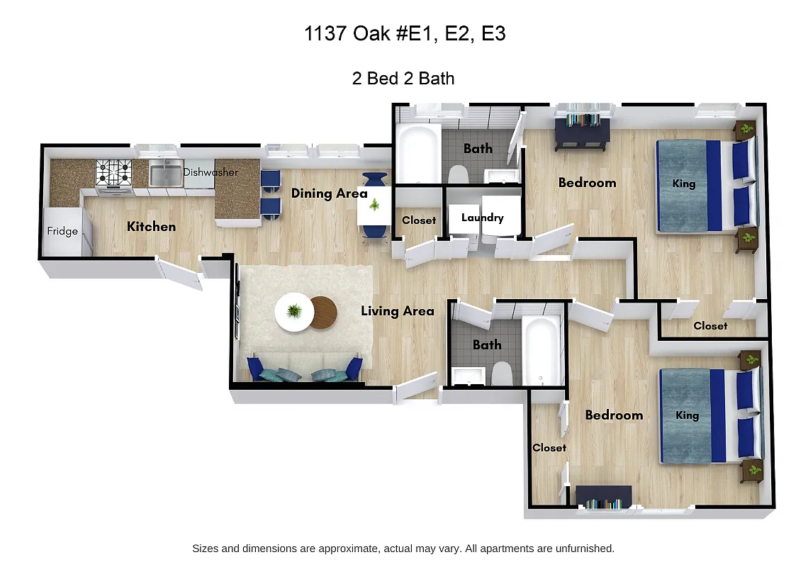 Floor plan 2 Bed 2 Bath
