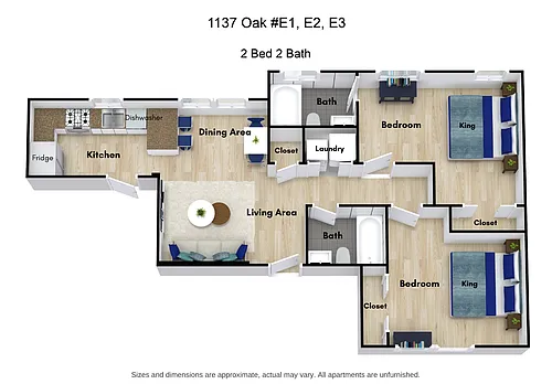 Floor plan 2 Bed 2 Bath