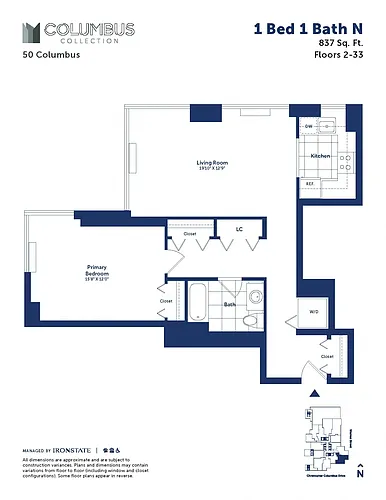Floor plan 1 Bed 1 Bath N