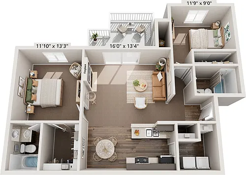 Floor plan 2/2 B - Ta Reno