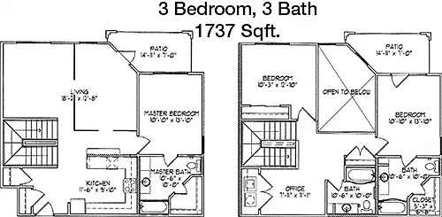 Floor plan 3 bed, 3 bath