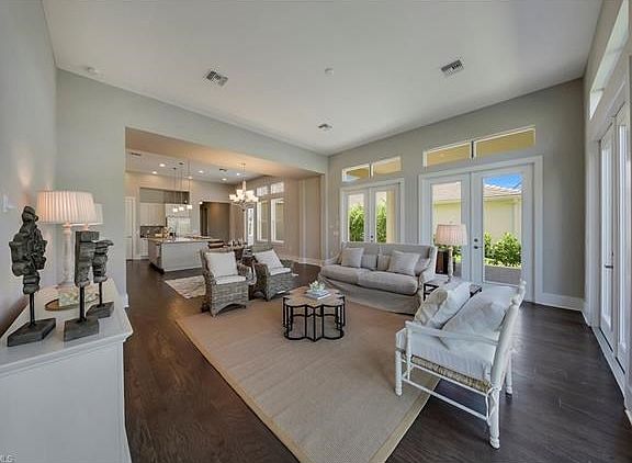 Living area with lots of windows