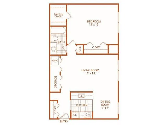 Floor plan One Bed One Bath