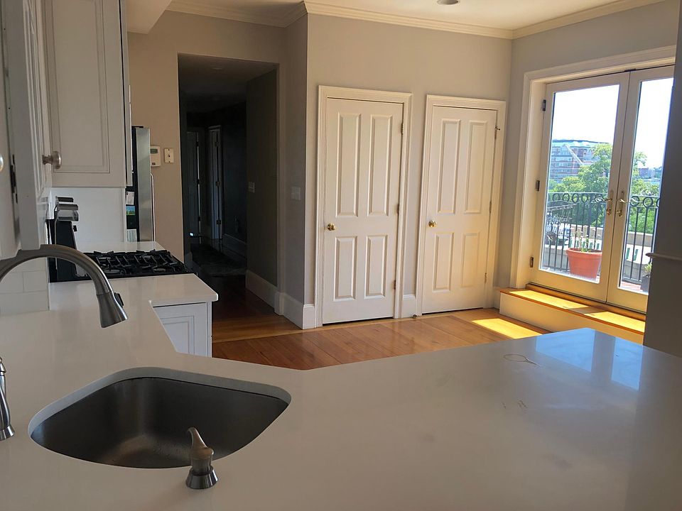 Kitchen with french doors patio deck.