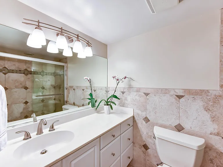Renovated master bath.