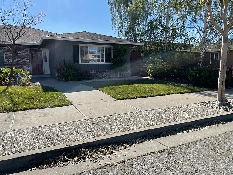 Front right half of home.