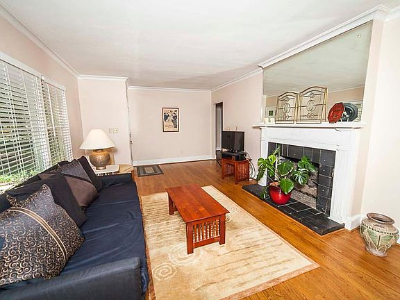 Living room with fireplace.