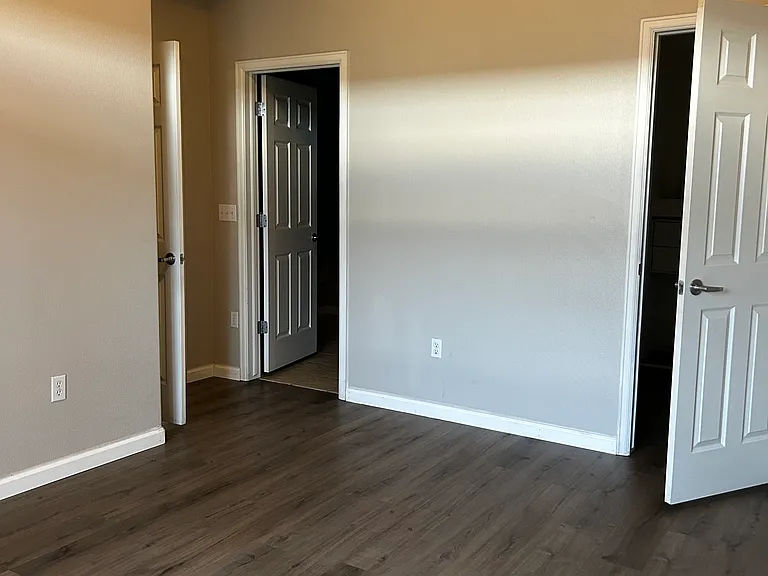 Master Bedroom, closet to the right and master bath to the left.