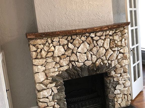 Fire place in dining room. 