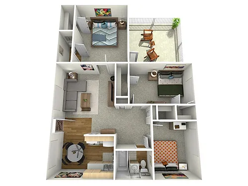 Floor plan 3 Bed, 1.5 Bath (60% Income Restricted)
