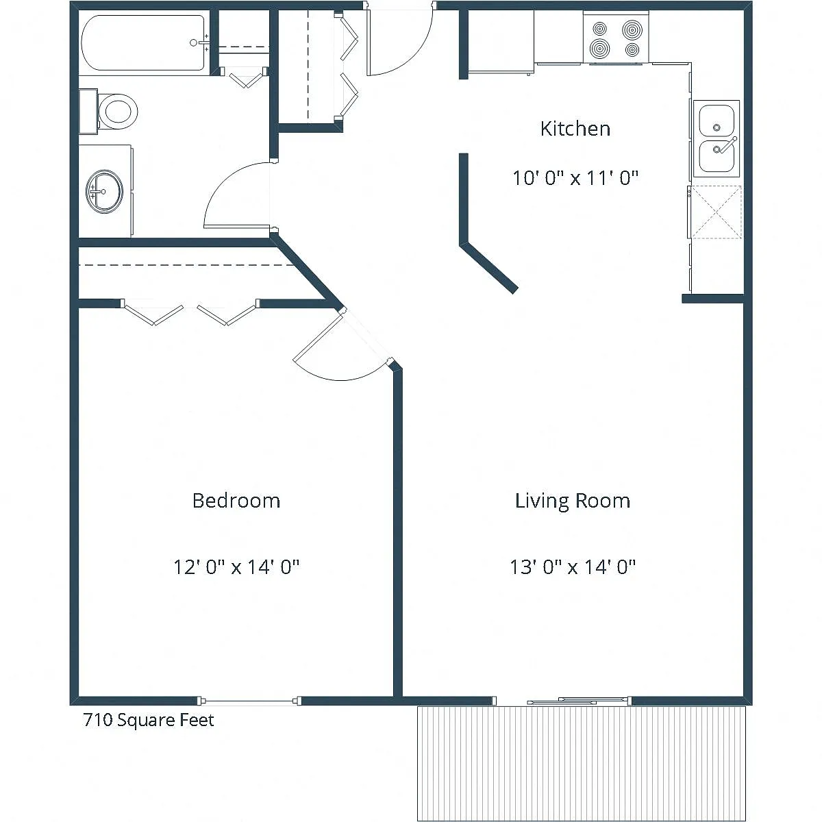 Floor plan One Bedroom 11A