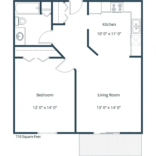 Floor plan One Bedroom 11A